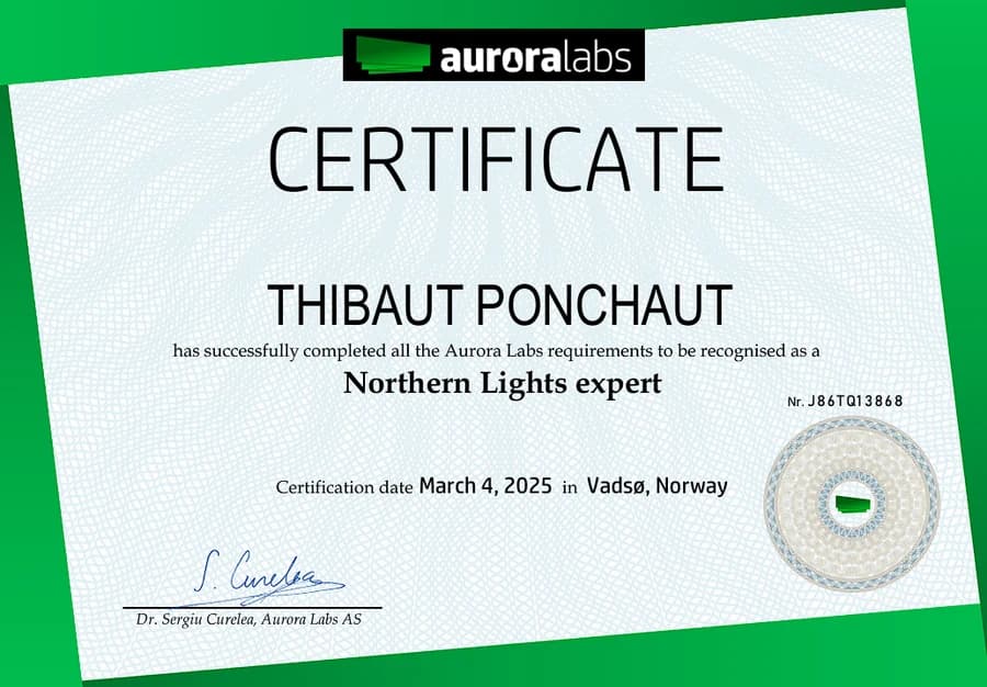 Certificat Northern Lights Expert, Aurora Labs